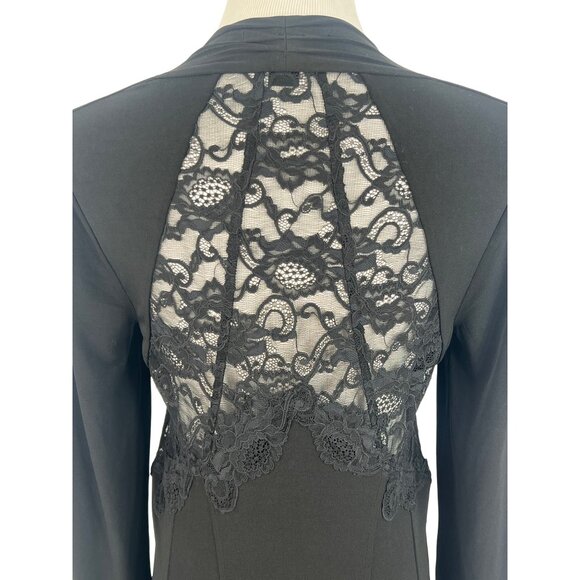 Victoria's Secret Lace Back Black Dress | Office Siren Dark Romance Mob Wife LBD - Picture 9 of 16